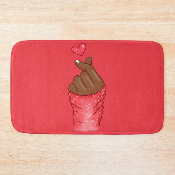 Item preview, Kpop Hand Finger Heart Love Red (black skin) designed and sold by Jolly-Yosei.