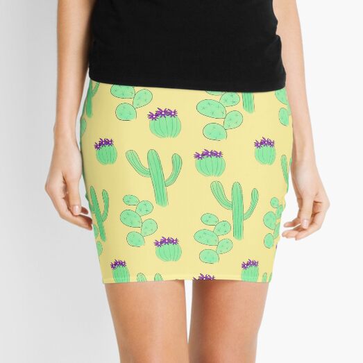 Desert Cacti Trio Mini Skirt