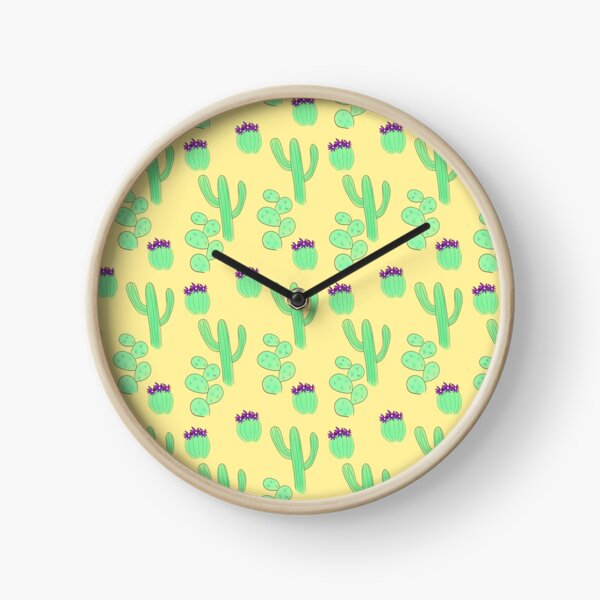Desert Cacti Trio Clock