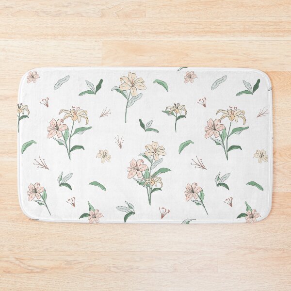 Flower Power Lilies (orange) Bath Mat