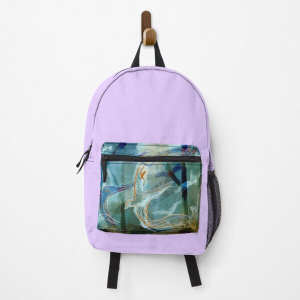 Item preview, Abstract migratory birds digital painting original canvas artwork designed and sold by rainartstudio.