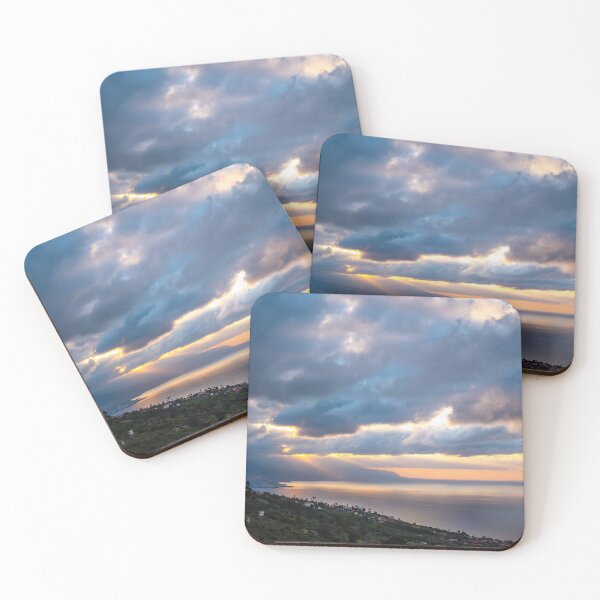 Item preview, Gorgeous Light Streaks Emerging Through Clouds at Sunset on the Cliffs of Tenerife designed and sold by dreamline-designs.