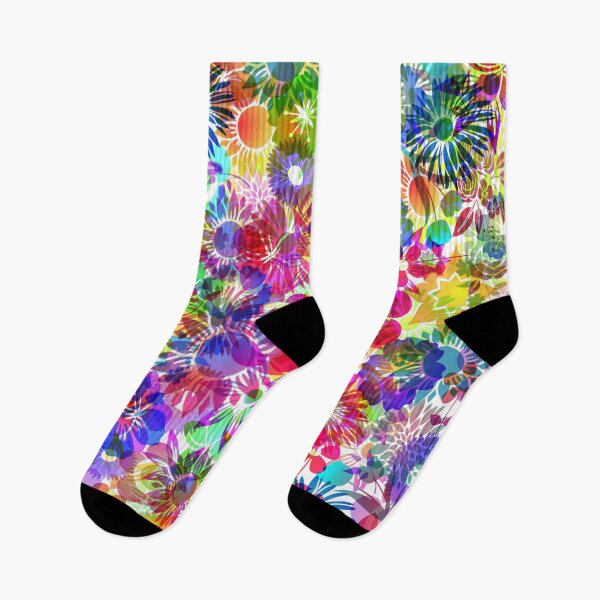 Item preview, Bright Rainbow Colorful Flower Garden Pattern  designed and sold by Timeforplay.