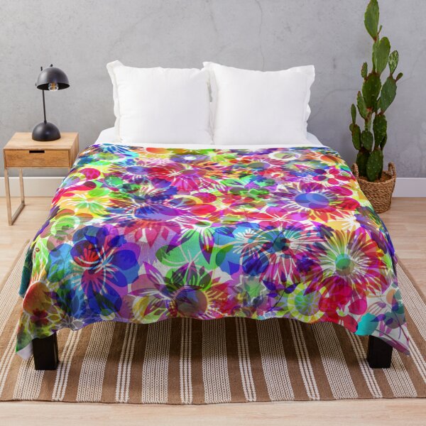Item preview, Bright Rainbow Colorful Flower Garden Pattern designed and sold by Timeforplay.
