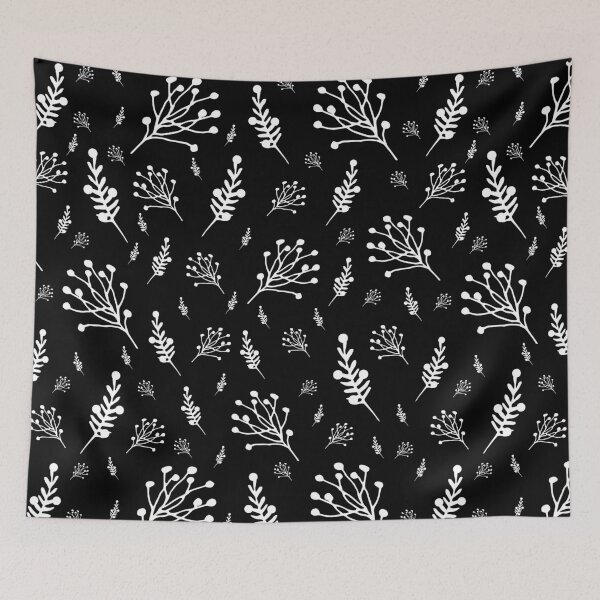 Item preview, Black and white floral pattern flower seamless pattern designed and sold by TamGustam.
