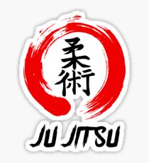 JuJitsu Kanji and red brush circle Sticker