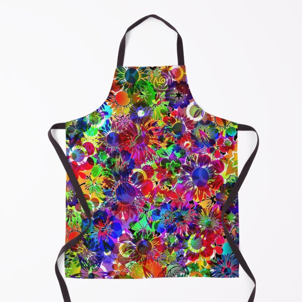 Item preview, Bright Rainbow Colorful Flower Garden dark Pattern designed and sold by Timeforplay.