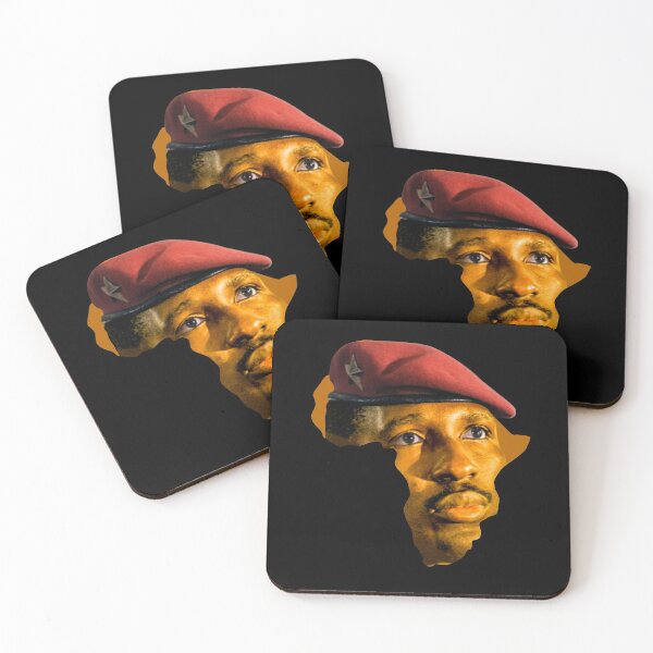 Item preview, Portrait of Thomas Sankara in the shape of the map of Africa designed and sold by Issdessarts.