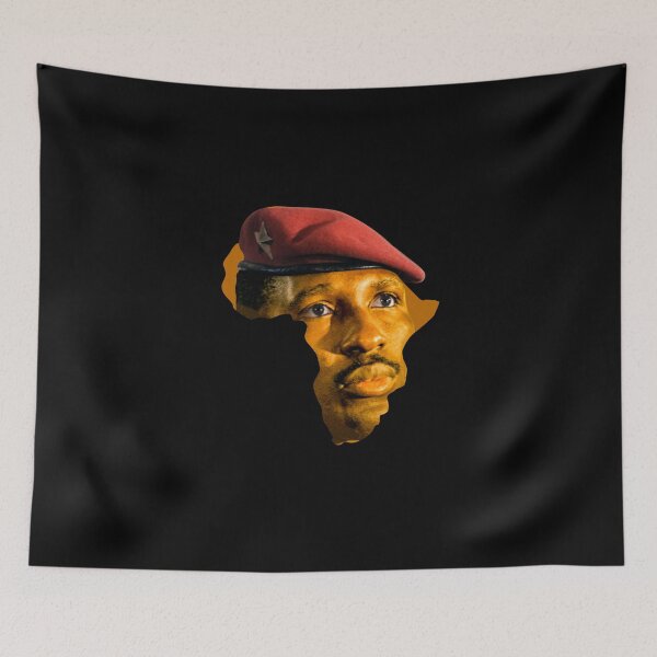 Item preview, Portrait of Thomas Sankara in the shape of the map of Africa designed and sold by Issdessarts.