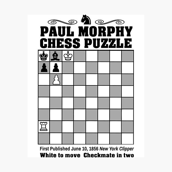 Paul Morphy--Chess Puzzle Photographic Print for Sale by