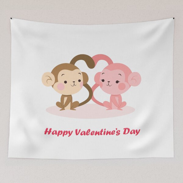 Item preview, couple Animal monkey Valentine's Day  designed and sold by Haxino.