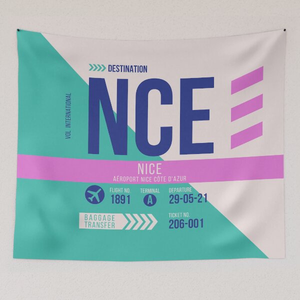 Item preview, Nice (NCE) Airport Code Baggage Tag designed and sold by SLAG-Creative.