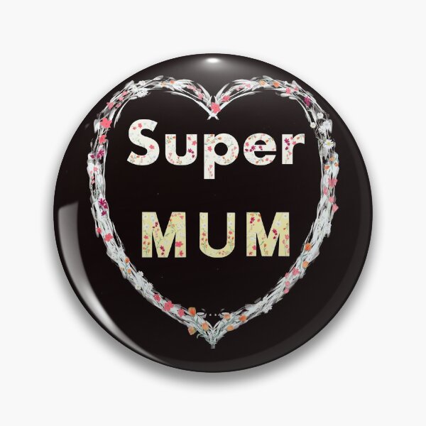 Item preview, Super Mum floral love heart designed and sold by Diane Hunter Art.