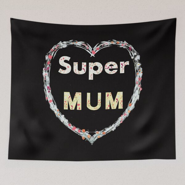Item preview, Super Mum floral love heart designed and sold by Diane Hunter Art.