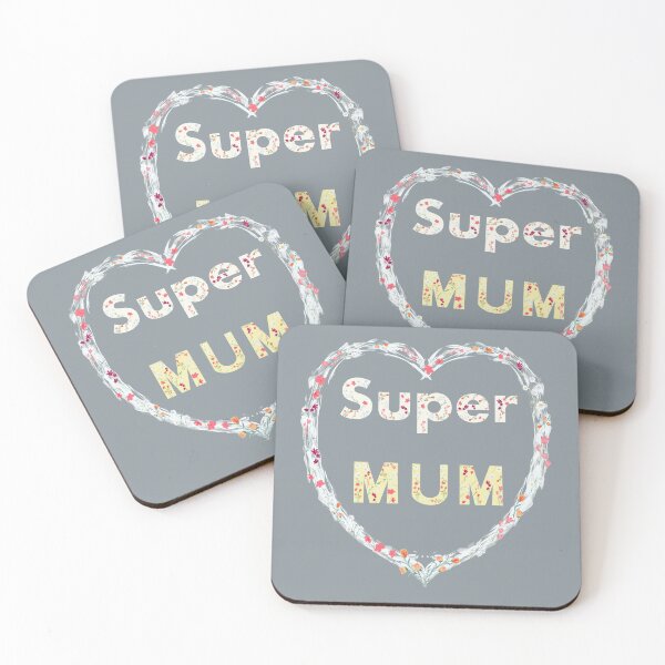Item preview, Super Mum floral love heart designed and sold by Diane Hunter Art.