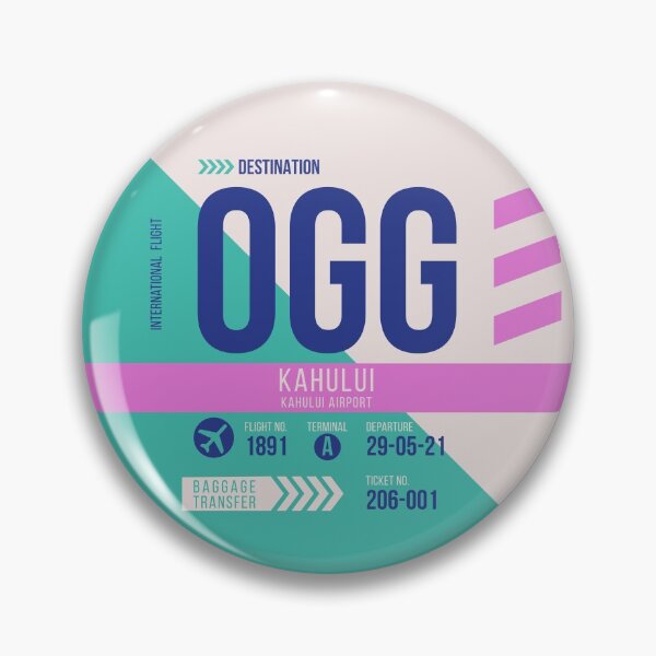 Item preview, Kahului Maui (OGG) Airport Code Baggage Tag designed and sold by SLAG-Creative.
