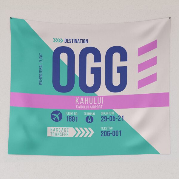 Item preview, Kahului Maui (OGG) Airport Code Baggage Tag designed and sold by SLAG-Creative.