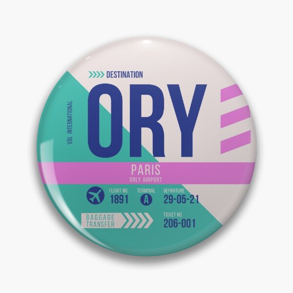 Item preview, Paris (ORY) Airport Code Baggage Tag designed and sold by SLAG-Creative.