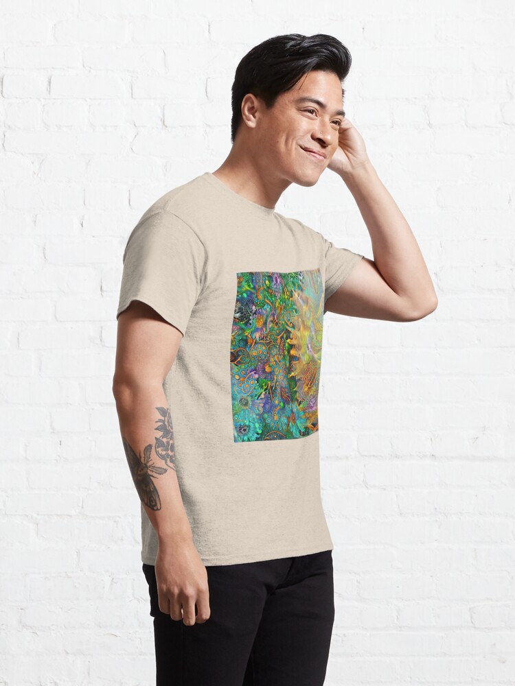Alternate view of Deepdream floral fractalize space abstraction Classic T-Shirt