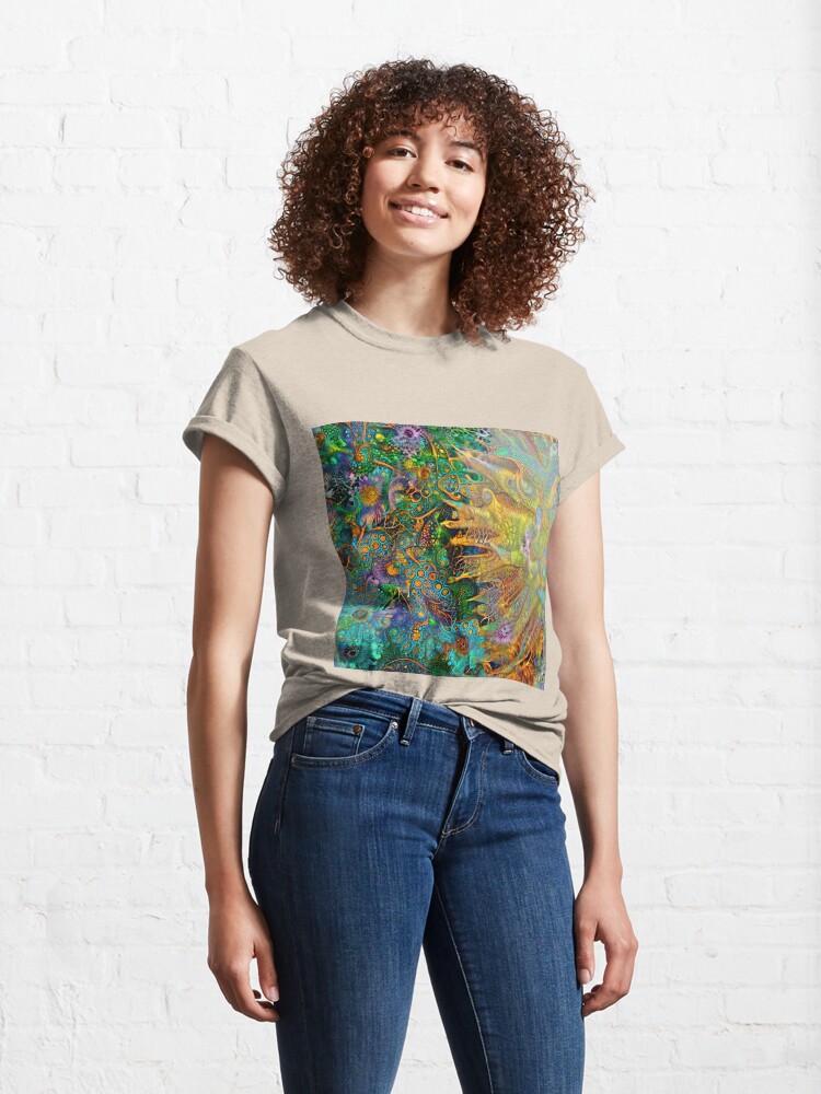 Alternate view of Deepdream floral fractalize space abstraction Classic T-Shirt
