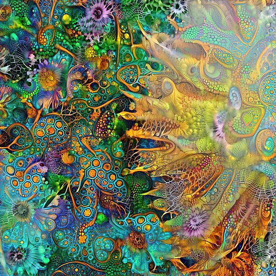 Deepdream floral fractalize space abstraction