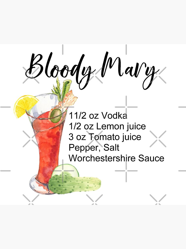 Bloody Mary Recipe Watercolor Cocktail