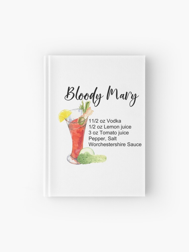 Cuaderno de tapa dura «Cóctel de acuarela Bloody Mary Receta» de  ColorFlowArt | Redbubble