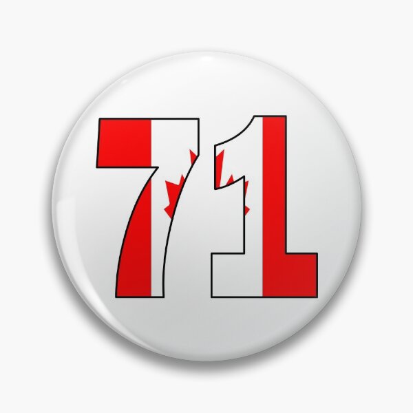 Item preview, Number 71 with Canadian flag on the background designed and sold by AllShirts21.