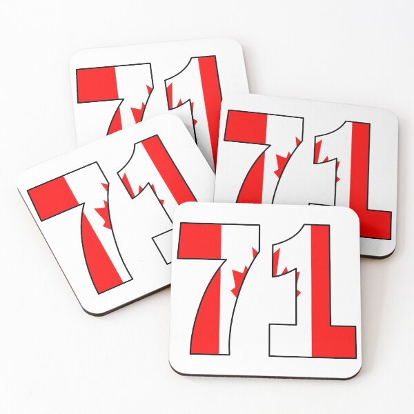 Item preview, Number 71 with Canadian flag on the background designed and sold by AllShirts21.