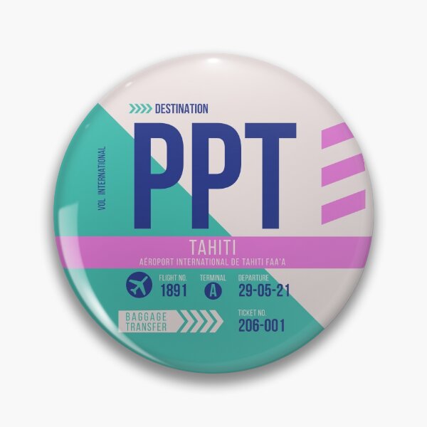 Item preview, Tahiti (PPT) Airport Code Baggage Tag designed and sold by SLAG-Creative.
