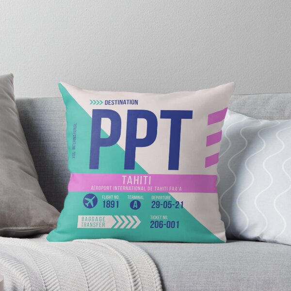 Item preview, Tahiti (PPT) Airport Code Baggage Tag designed and sold by SLAG-Creative.