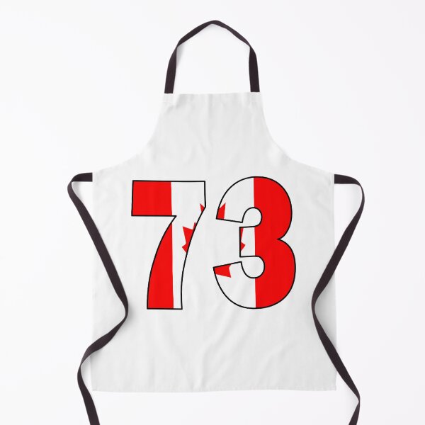 Item preview, Number 73 with Canadian flag on the background designed and sold by AllShirts21.