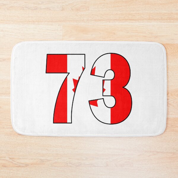 Item preview, Number 73 with Canadian flag on the background designed and sold by AllShirts21.