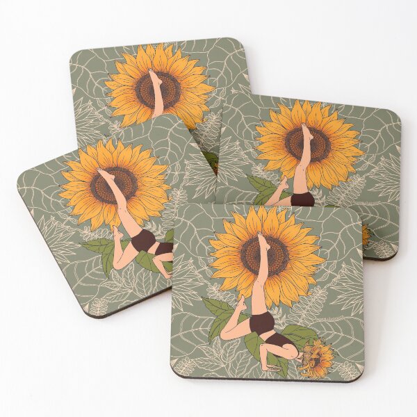Item preview, Sunflower Yoga Asana Floral Pattern designed and sold by sierratruong.