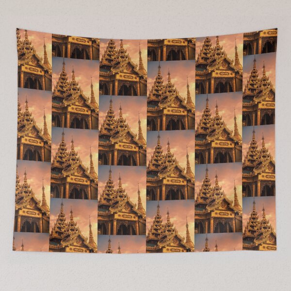 Item preview, Myanmar. Yangon. Shwedagon Pagoda. Architectural Details. Sunset. designed and sold by vadim19.
