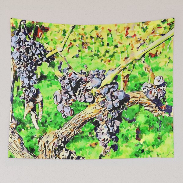 Item preview, Hortus Conclusus: black grapes on the branches in the vineyard designed and sold by Giuseppe Cocco.