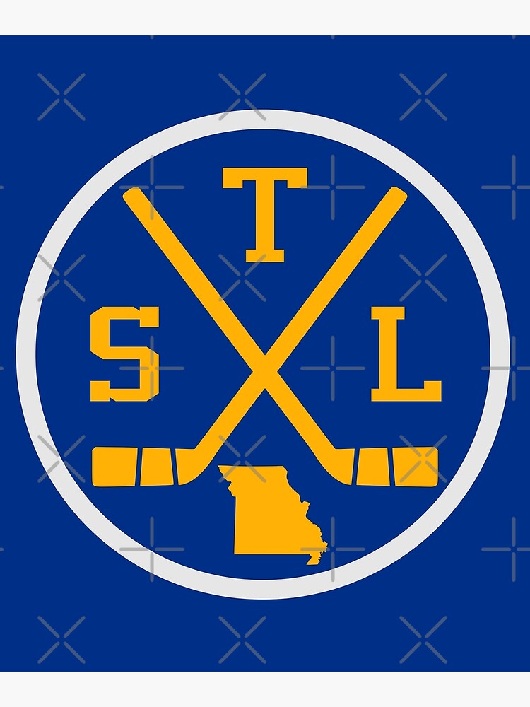 St Louis Blues Hockey Team Retro Logo Vintage Recycled Missouri License  Plate Art Poster