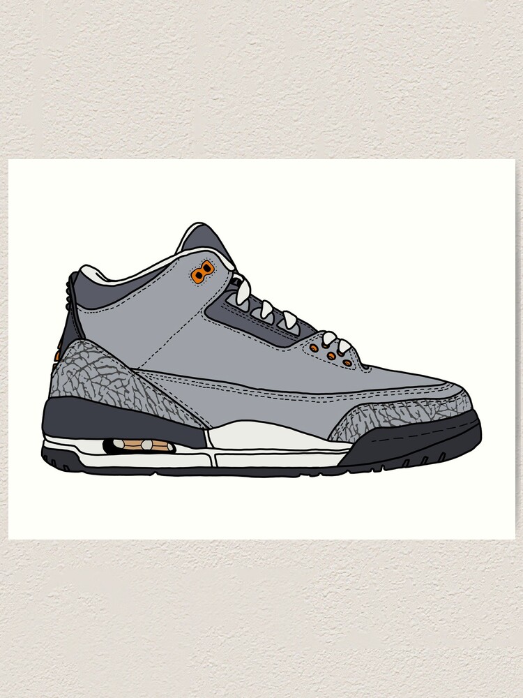 Air Jordan III (3) LS “Cool Grey” | Art Print