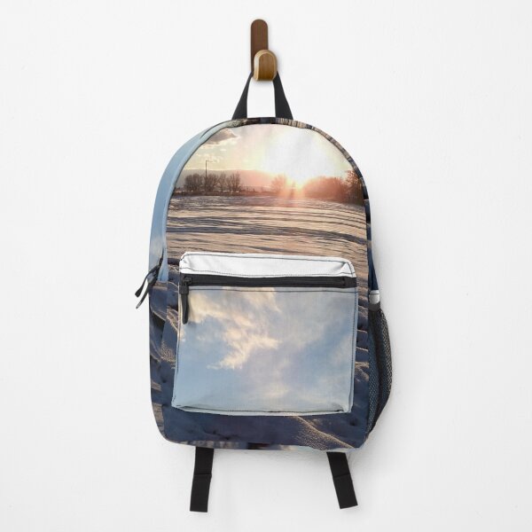 Item preview, A snowy sunset, tire tracks in the snow designed and sold by Stephanie Skeem.