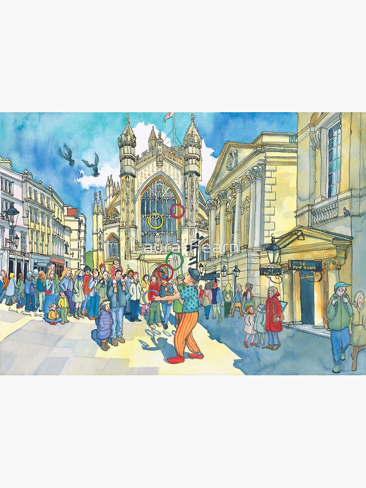 Busking in Bath Abbey Churchyard by Laura-Fearn