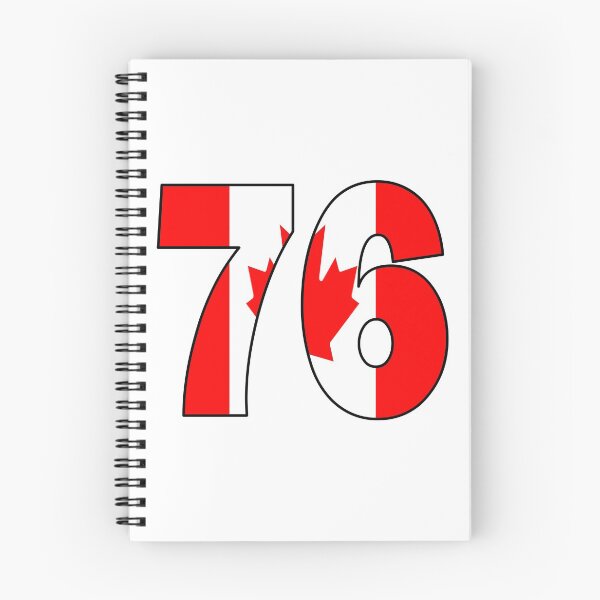 Item preview, Number 76 with Canadian flag on the background designed and sold by AllShirts21.