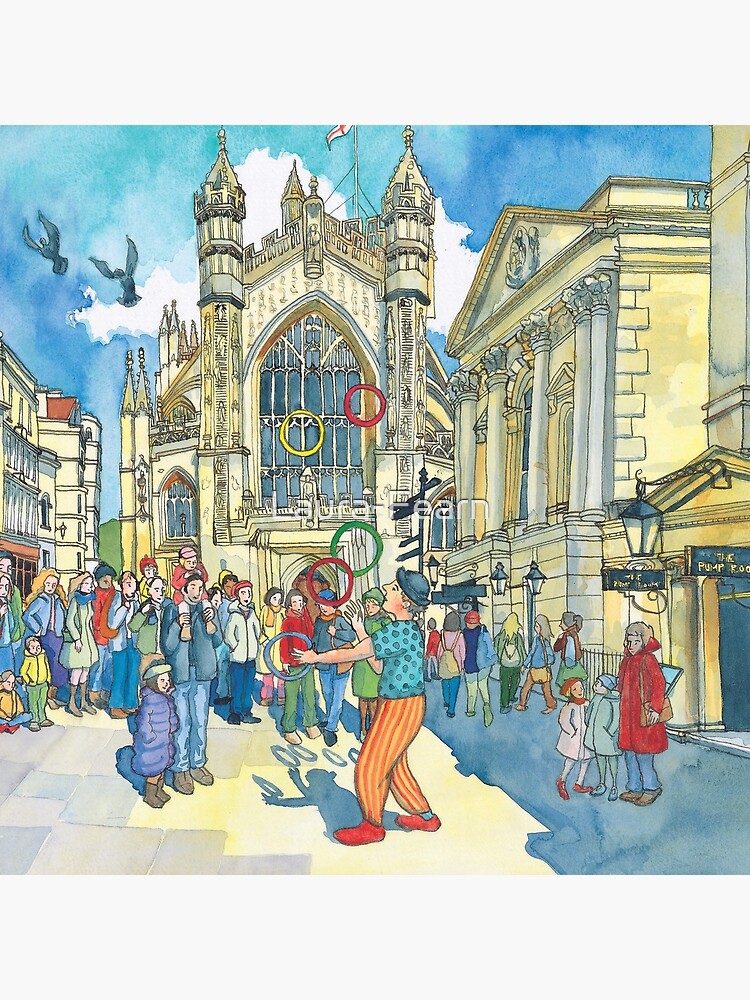 Busking in Bath Abbey Churchyard by Laura-Fearn