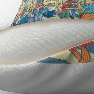 Alternate view of Busking in Bath Abbey Churchyard Throw Pillow