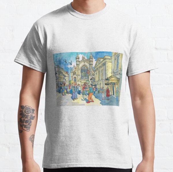 Busking in Bath Abbey Churchyard Classic T-Shirt