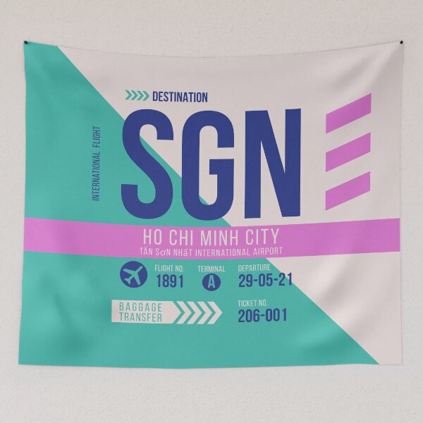 Item preview, Ho Chi Minh City (SGN) Airport Code Baggage Tag designed and sold by SLAG-Creative.