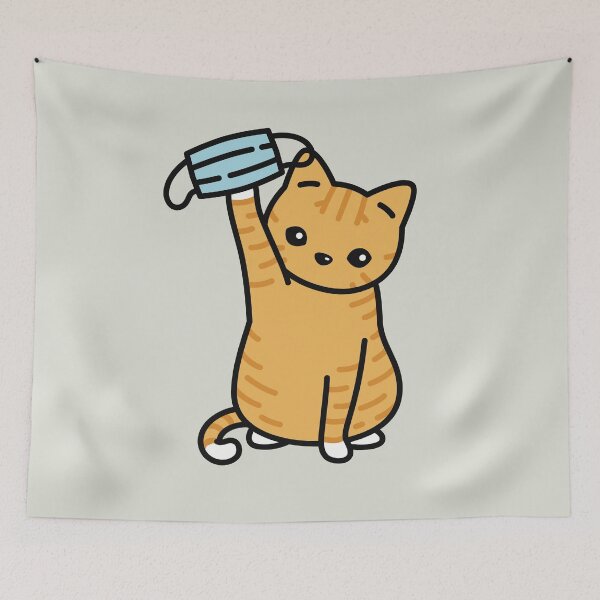 Item preview, Cuz Covid Cat Sticker designed and sold by MoxiApparel.