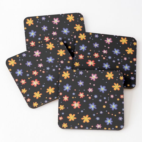 Item preview, Different Vivid Colors Flowers in Black Background designed and sold by digoarpi.