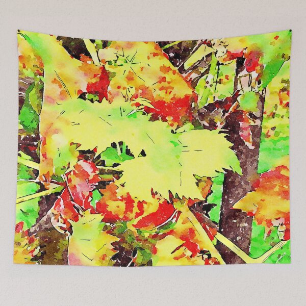 Item preview, Hortus Conclusus: yellow and red vine leaves designed and sold by Giuseppe Cocco.