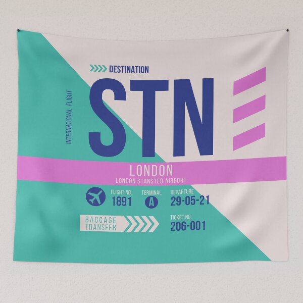 Item preview, London (STN) Airport Code Baggage Tag designed and sold by SLAG-Creative.