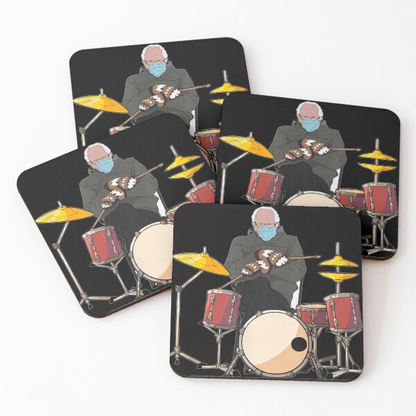 Item preview, Funny Bernie Sanders Drum Mittens Sitting Inauguration designed and sold by sevenforArt.